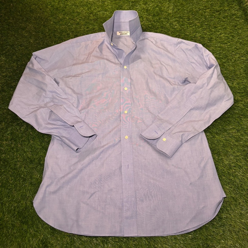Brooks Brothers Great Gatsby Film Collection Blue Striped Dress Shirt 15.5 33
